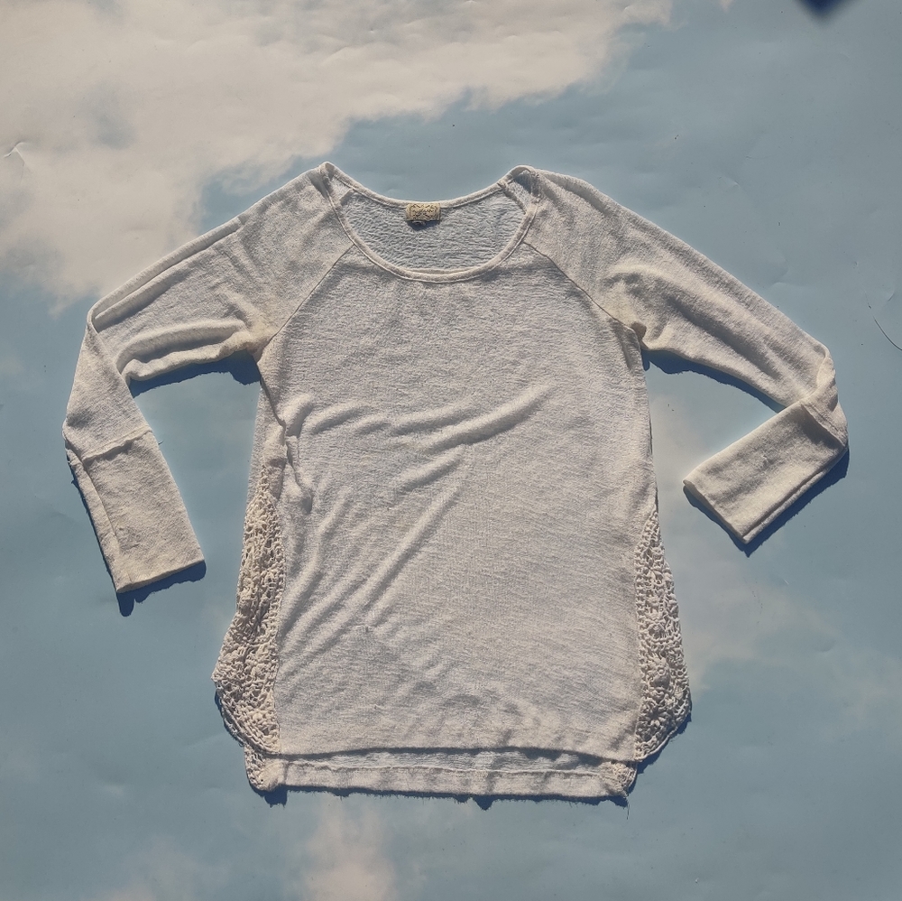 Free People Ivory Cream Lace Top